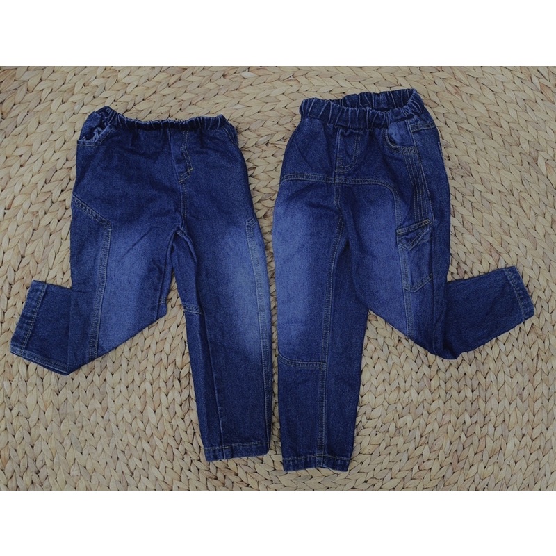 Quần Jeans Dài Bé Trai 1 đến 5 tuổi Xanh Đậm