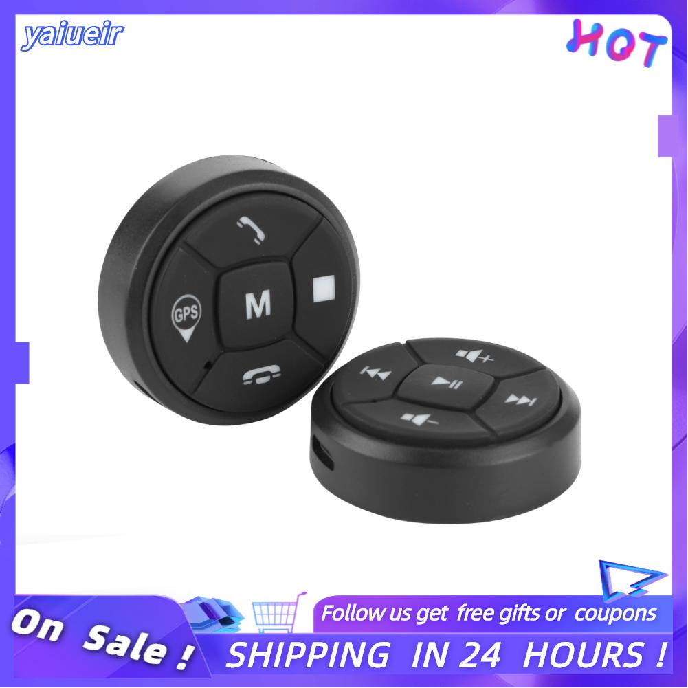 Yaiueir Steering Wheel Control Button Radio Volume GPS Wireless Bluetooth Controller Switch for iOS/Android