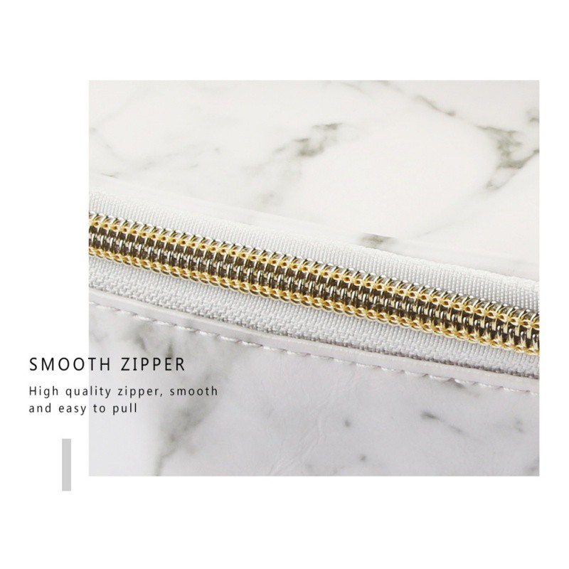 Túi hộp đựng đồ trang điểm họa tiết đá cẩm thạch trắng đẹp mắt