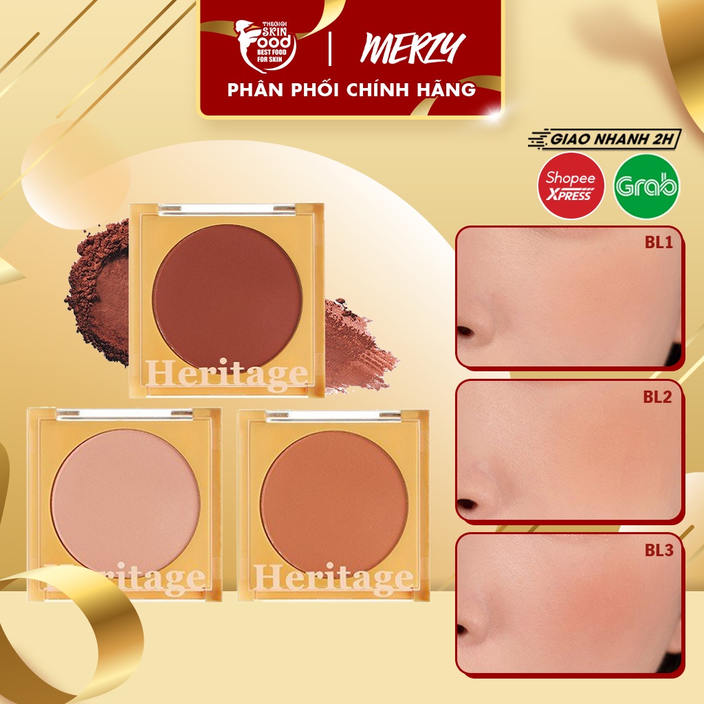 Phấn Má Hồng Dạng Nén Kiềm Dầu, Lâu Trôi Merzy The Heritage Blusher