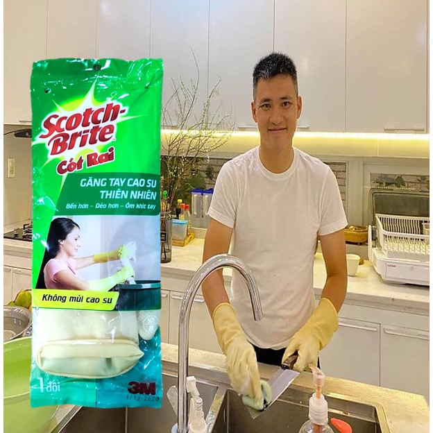 Găng Tay Cao Su Đa Dụng Rửa Chén Scotch-Brite 3M - Găng Tay Vệ Sinh Cao Cấp