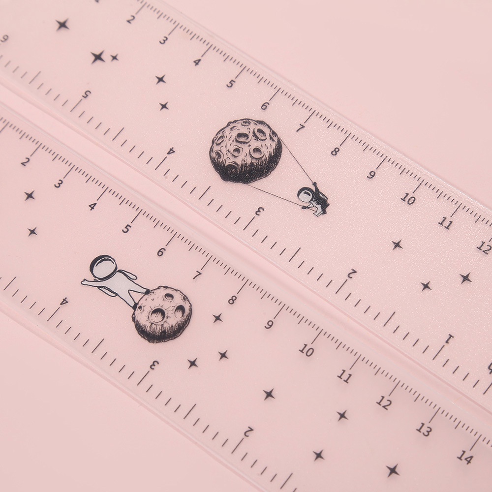 1 Thước Đánh Dấu Sách Trong Suốt Họa Tiết Phi Hành Gia Hoạt Hình Sáng Tạo