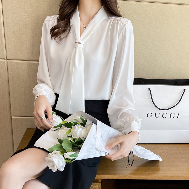 Áo sơ mi cổ nơ Hàn Quốc, Sơ Mi Công Sở- Tikbook Store