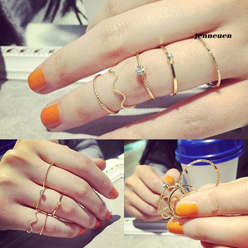 Set 5 nhẫn đốt ngón tay thời trang dành cho nữ