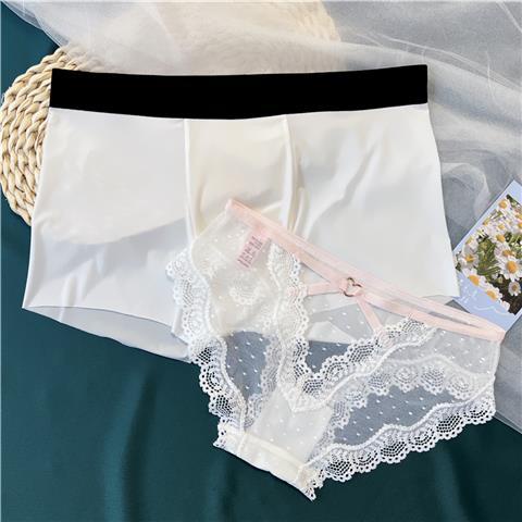 Bộ Đồ Lót Lụa Lạnh Không Đường May Quyến Rũ Cho Cặp Đôi