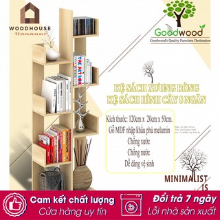 KỆ SÁCH XƯƠNG RỒNG - KỆ SÁCH HÌNH CÂY 8 NGĂN HIỆN ĐẠI CHẤT LIỆU GỖ MDF NHẬP KHẨU CAO CẤP
