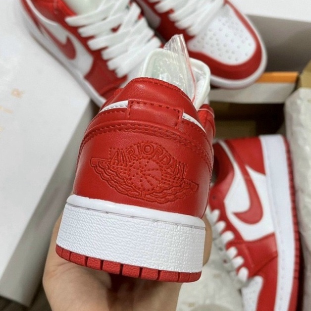Giày Thể Thao Jordan Đỏ Trắng Cổ Thấp Sneaker JD1 Low Đỏ Trắng Cao Cấp