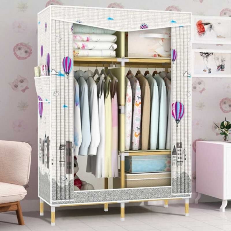 Tủ Vải Khung Gỗ 2 Buồng