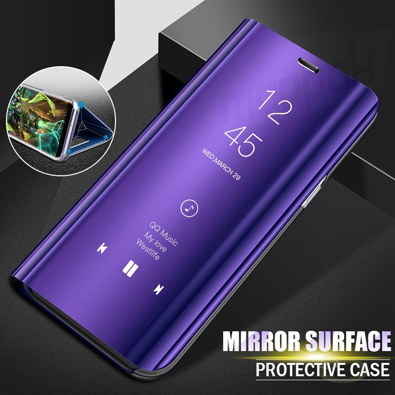 HSM luxury Case Xiaomi Redmi Note 9 9s 9 Pro Max Smart Casing Redmi Note 6 5 Pro Redmi 6 Pro 6A 5A 5 Plus GO Casing Smart Mirror Flip Clear View Hard Cover Case