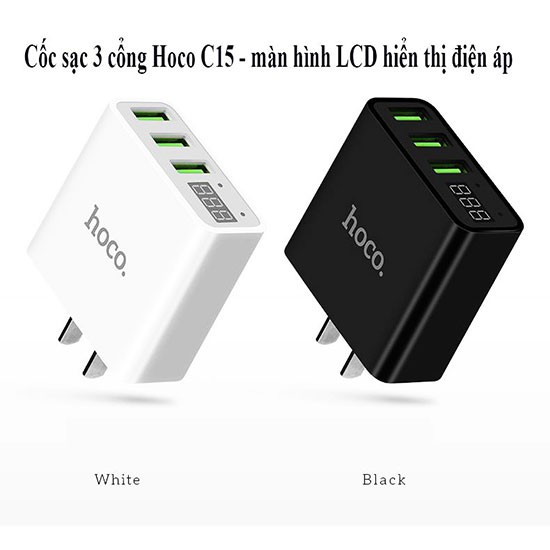 cóc sạc hoco c15 chính hãng