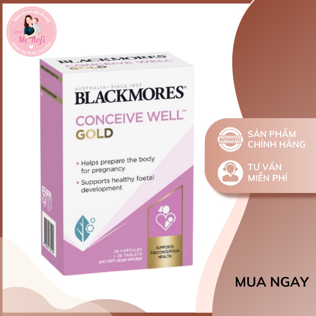 Viên Uống Blackmores Conceive Well Gold bổ trứng hỗ trợ tăng khả năng thụ thai 56 viên Mẹ Rofi