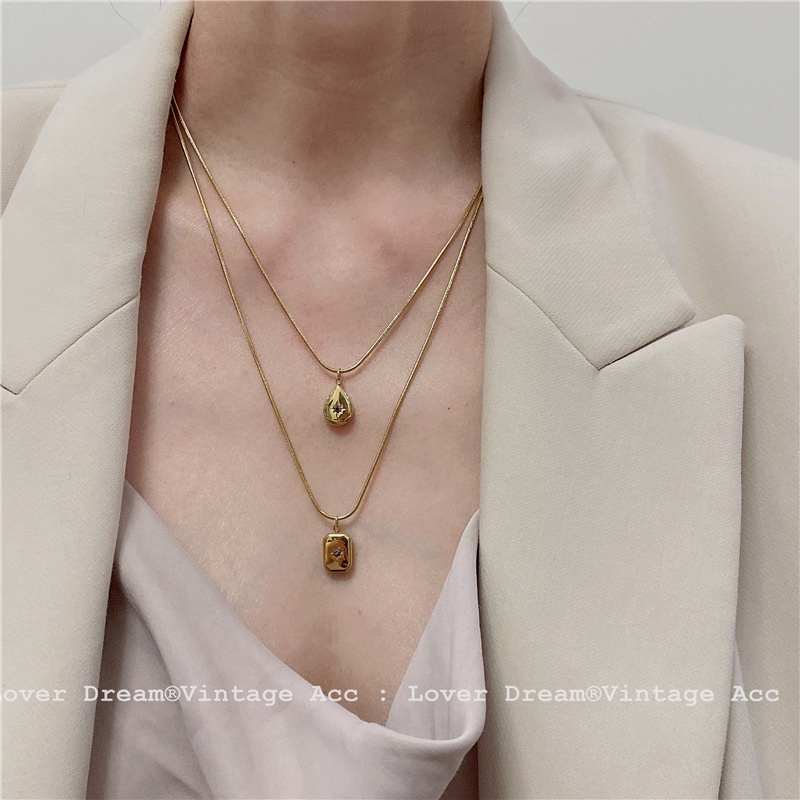 Dây Chuyền Thép Titan 19A1305 Thiết Kế Đơn Giản Phong Cách Retro Hàn Quốc Cho Cặp Đôi