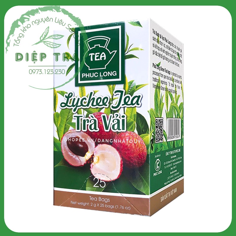 Trà túi lọc Phúc Long vị Olong/Sen/Đào/Vải/Trà xanh/Trà lài/Hồng trà/Hoa hồng 50g