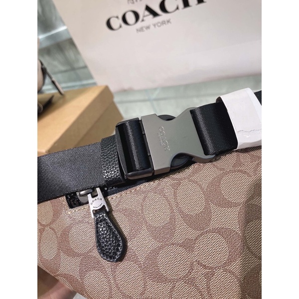 Túi bao tử đeo chéo đeo eo cho nam và nữ thương hiệu Coach da thật cao cấp