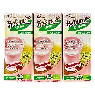 Sữa Gạo Balance Organic dâu 180ml lốc 3 hộp