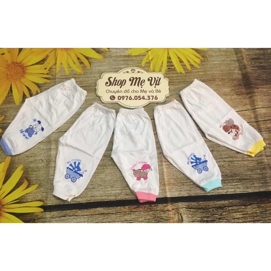 Quần dài trắng bo gấu Baby Leo Thái Hà Thịnh