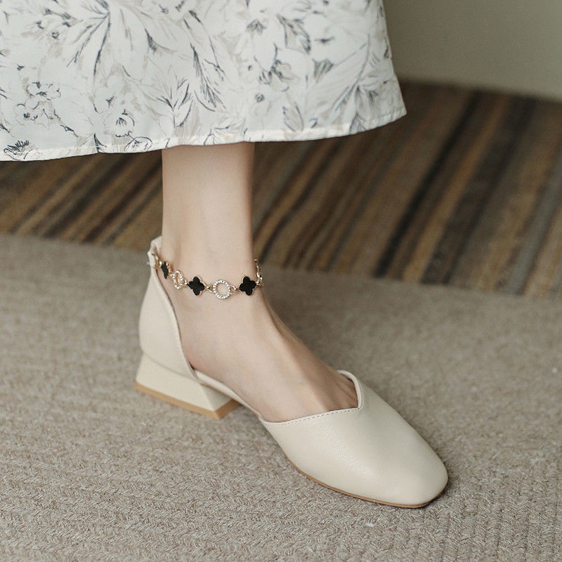 Xăng đan Gót Thấp Hở Ngón Phong Cách Hàn Quốc Thời Trang Mùa Hè Hàng Mới Dành Cho Nữ 2022