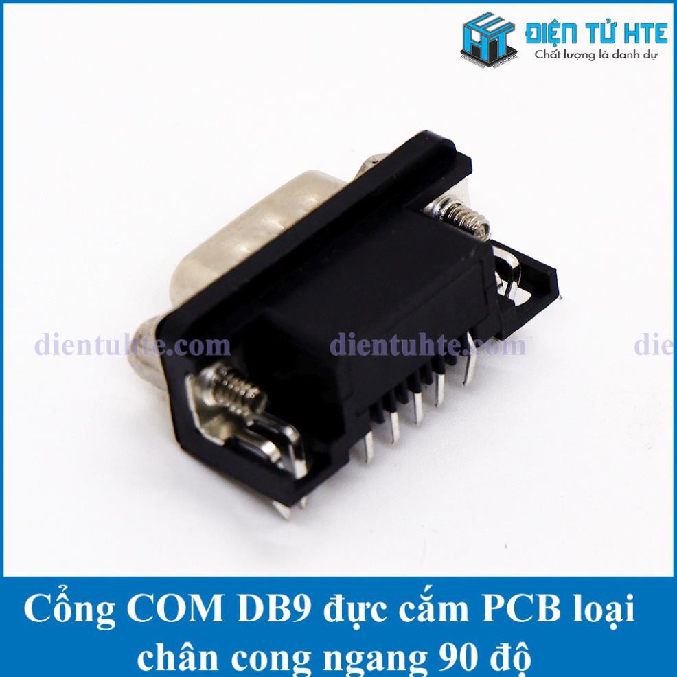 Cổng DB9 COM RS232 chân cắm PCB ngang 90 độ [HTE Quy Nhơn CN2]