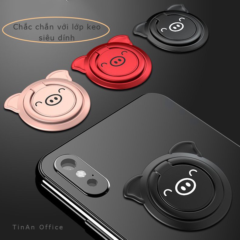 Giá Đỡ Điện Thoại Hình Heo Siêu Dễ Thương, Giá đỡ dạng nhẫn đa chức năng cho điện thoại di động