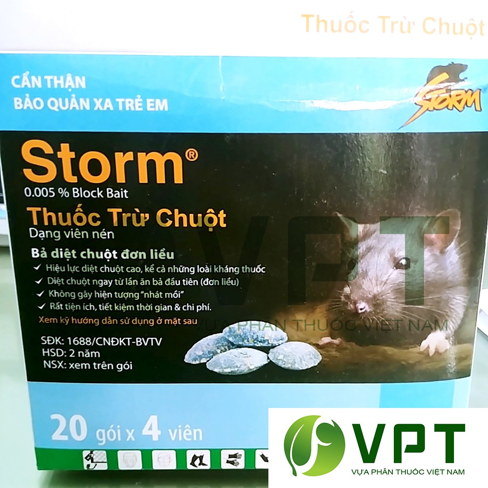 Thuốc diệt chuột Storm dạng viên nén Gói 4 viên