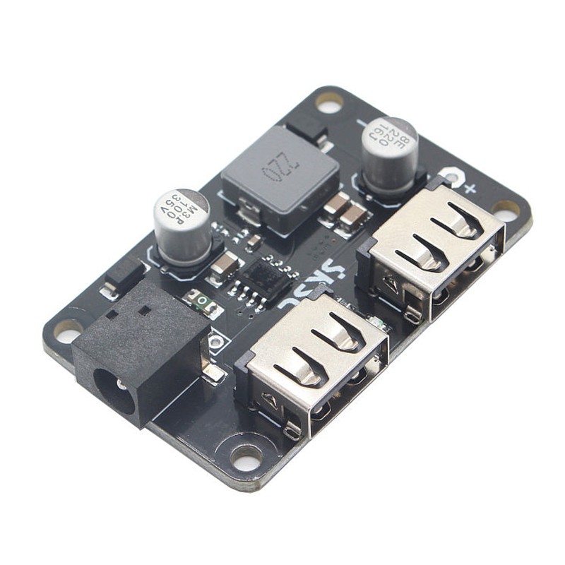 1 Bảng Mạch Sạc Pin Dc 10-32v Sang 5v 3a Có 2 Cổng Usb Hỗ Trợ Sạc Nhanh 2.4a Sự Bảo Vệ