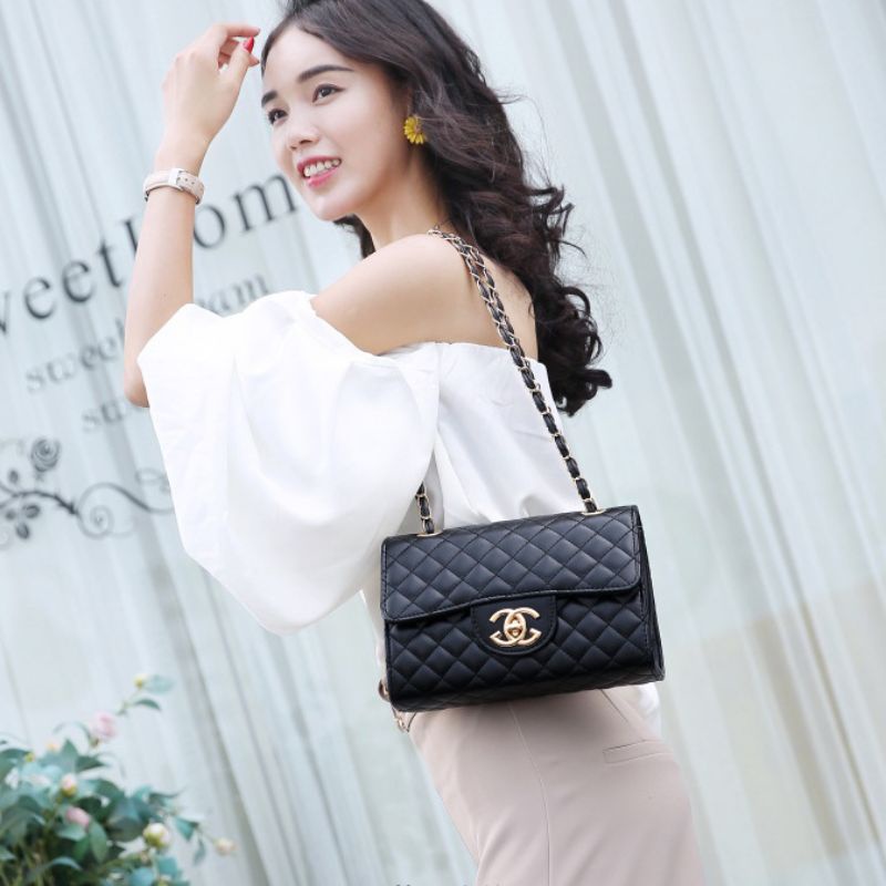 Túi xách nữ đeo chéo day xich đeo vai sang chảnh mã HG21