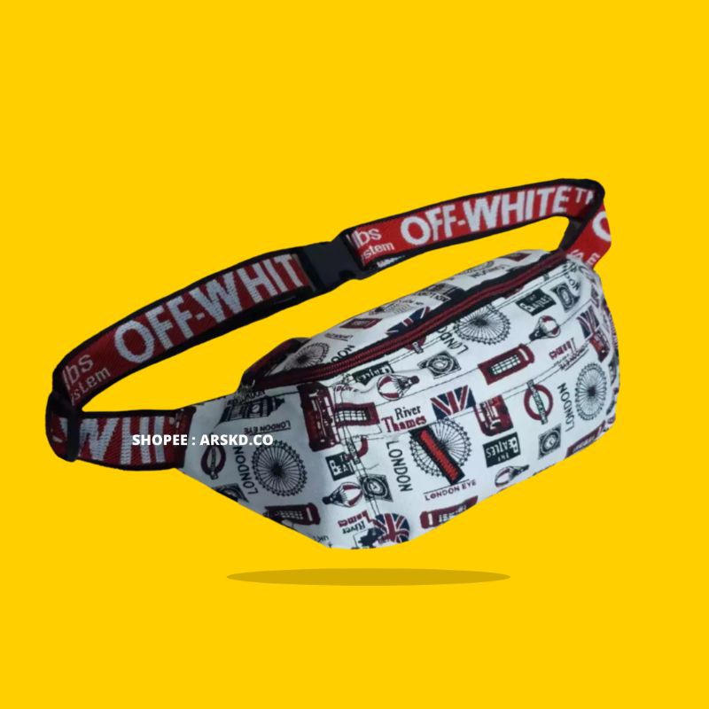 OFF WHITE Túi Đeo Chéo Thời Trang Trẻ Trung Cho Nam