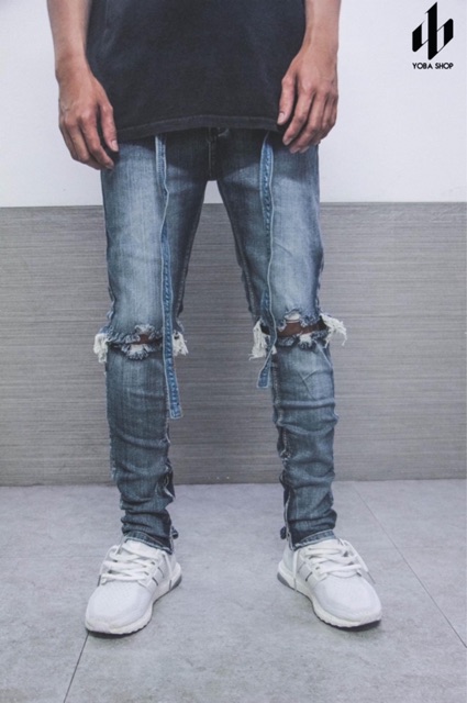QUẦN JEANS SKINNY RÁCH GỐI XANH ĐẬM XỊN ĐẸP [ảnh thật 100%] | BigBuy360 - bigbuy360.vn