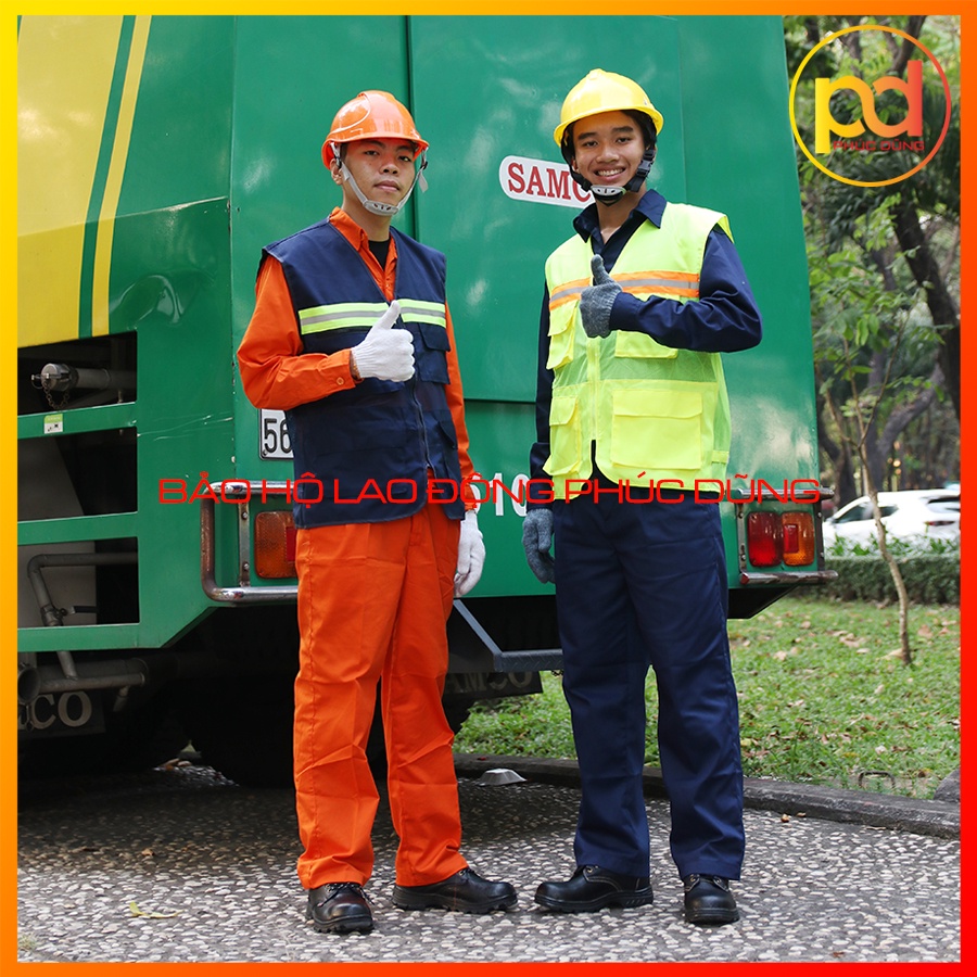 Áo gile kĩ sư công trình nam, áo gile bảo hộ phản quang khoác ngoài,  4 túi hộp tiện lợi thoáng mát thời trang