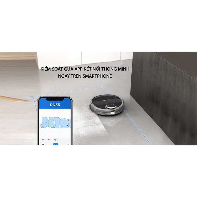 Robot hút bụi lau nhà ecovas DN55/T8 power
