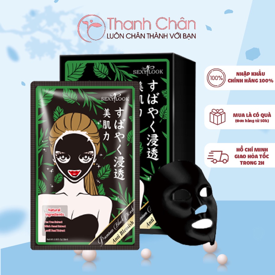 Mặt Nạ Tràm Trà Giảm Mụn SexyLook Tea Tree Anti Blemish Black Facial Mask