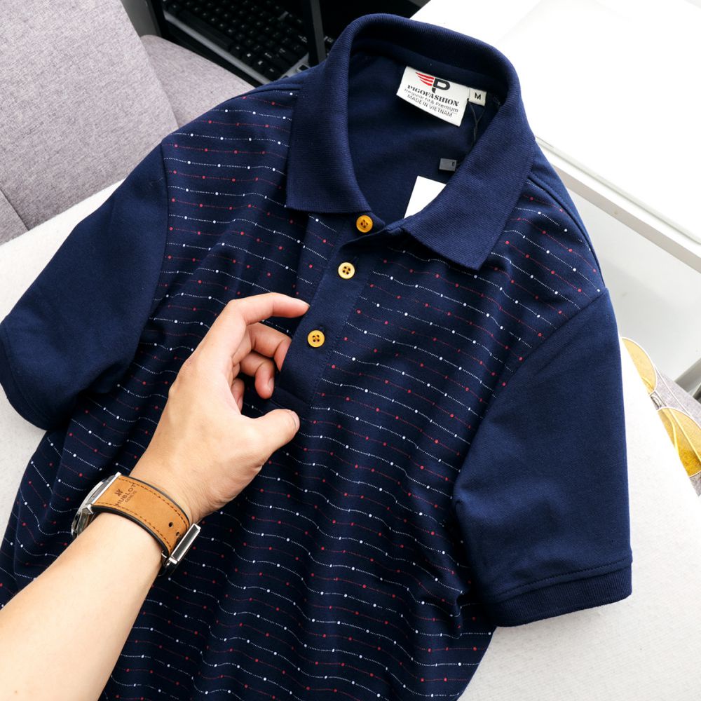 Áo thun polo nam in họa tiết chấm tròn, vải cotton cá sấu, chuẩn form dáng đẹp PPL31-1 nhiều màu PigoFashion
