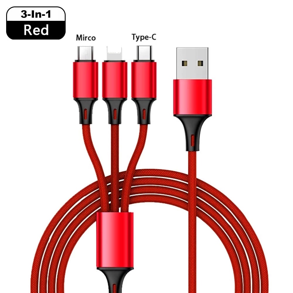 Dây cáp sạc USB Type C 3 trong 1 đa năng cho điện thoại Huawei Samsung tùy chọn màu sắc
