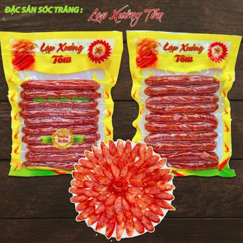 1kg lạp xưởng tôm Sóc Trăng giá sỉ (2 túi 500g) - mẫu mới