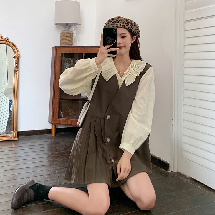 Set Áo Sơ Mi Và Chân Váy Xếp Ly Thời Trang Mùa Thu Chất Lượng Cao