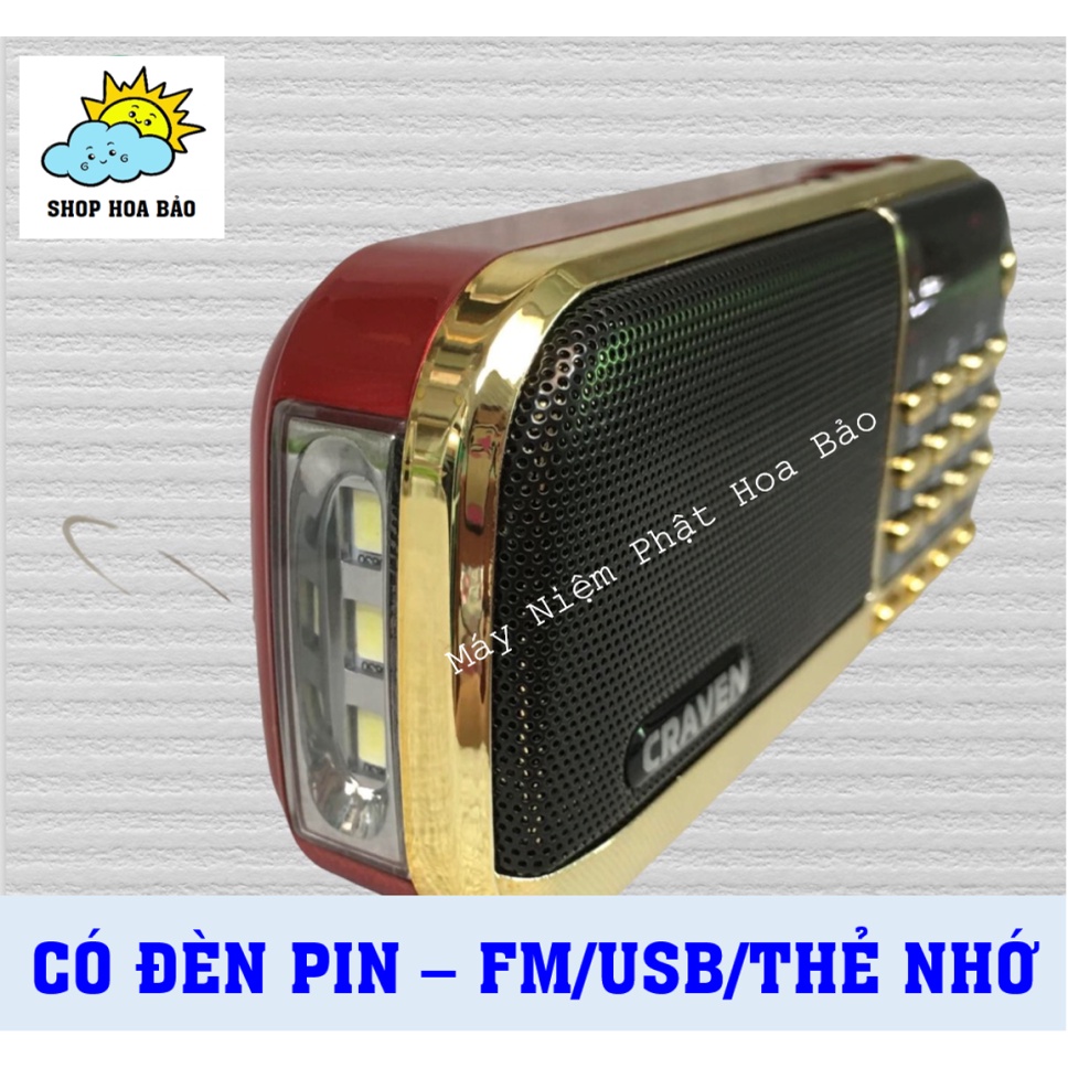 [✔️Chính Hãng] Loa Tắm Ngôn Ngữ Cho Bé, Loa 2 Pin, Loa Học Tiếng Anh, Tiếng Ồn Trắng, Loa Nghe Nhạc Craven 836 Hoa Bảo