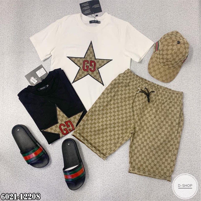 Bộ Mặc Hè Cotton Gc Pha Thêu Ngôi Sao Vân Chữ Chéo | BigBuy360 - bigbuy360.vn