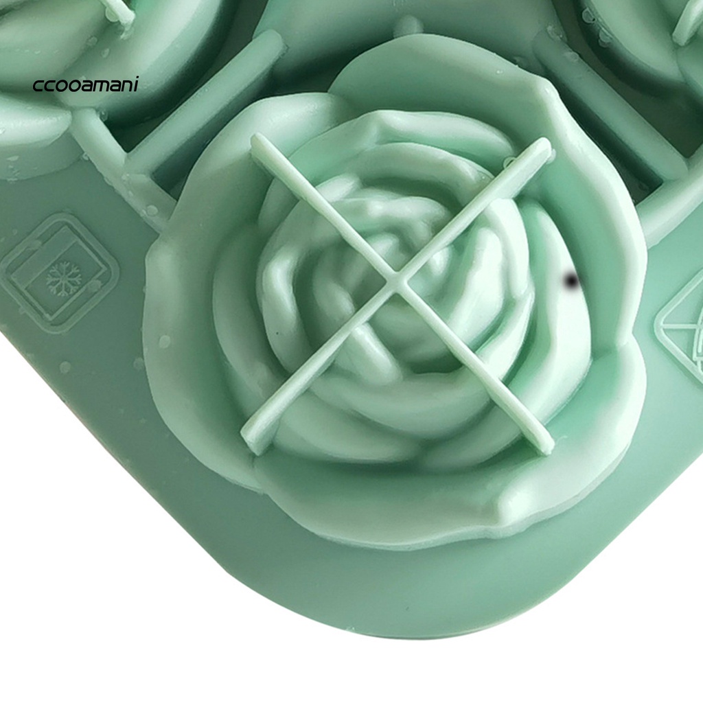 Khay Làm Đá Hoa Hồng 4 Ngăn Có Nắp Đậy Tiện Lợi