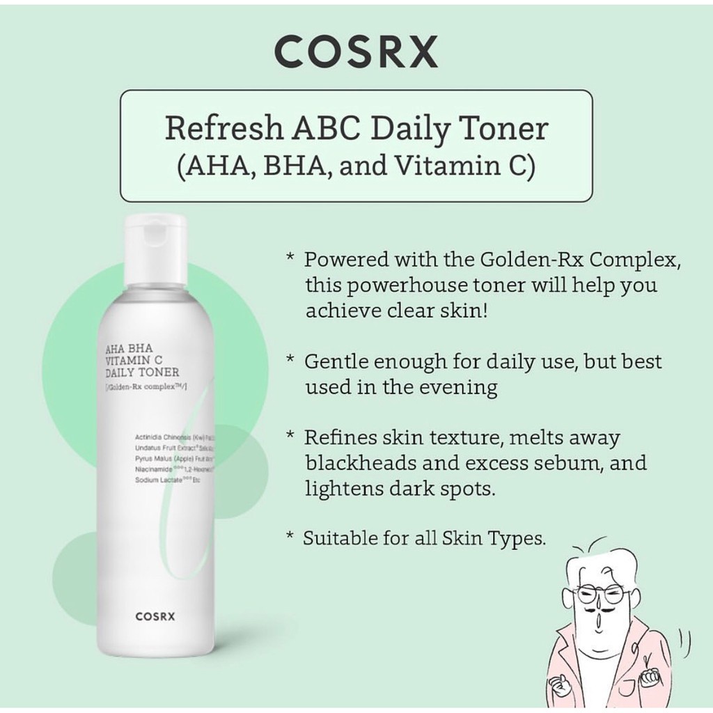 Nước Cân Bằng Trắng Da COSRX AHA BHA Vitamin C Dailly Toner 50ml+150ml+280ml