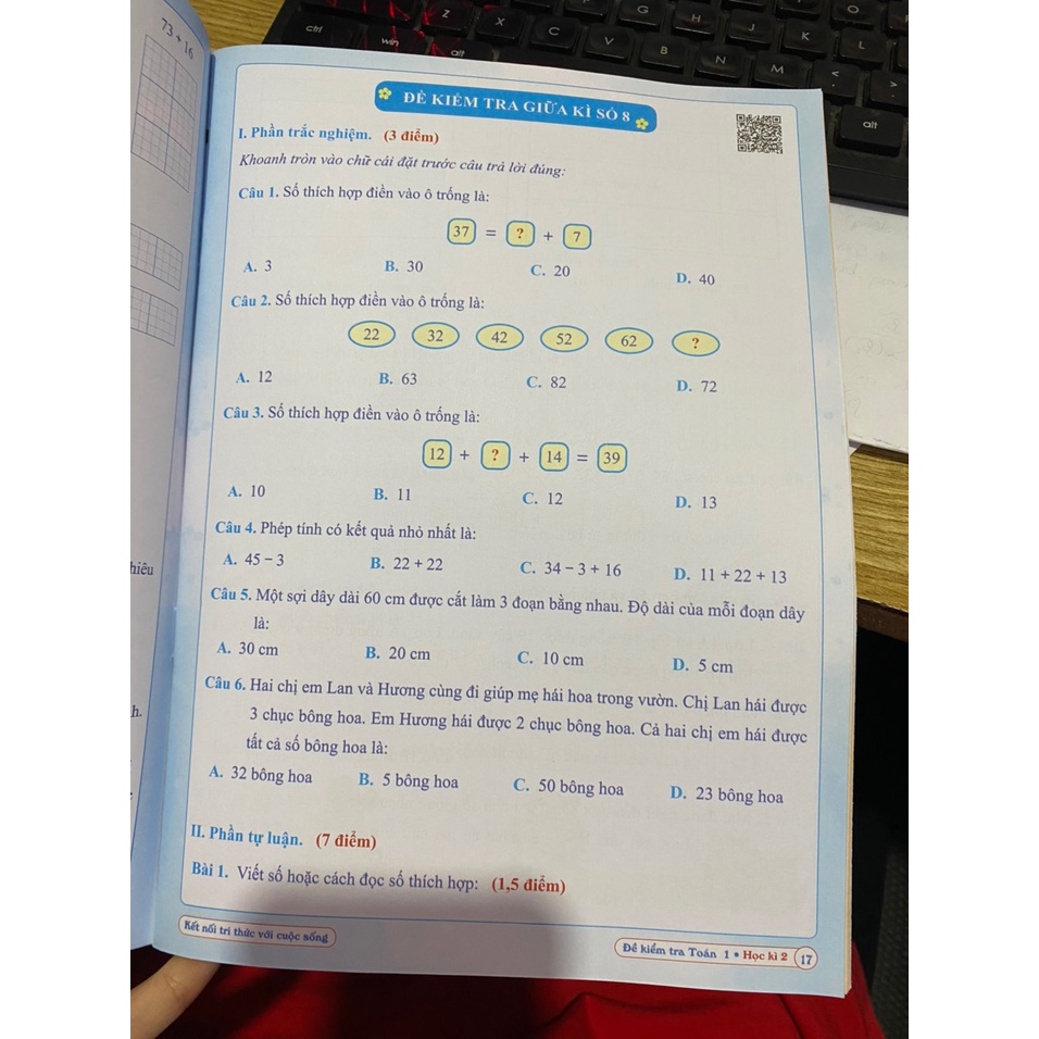 Sách - Đề kiểm tra toán 1 học kì 2 ( kết nối )