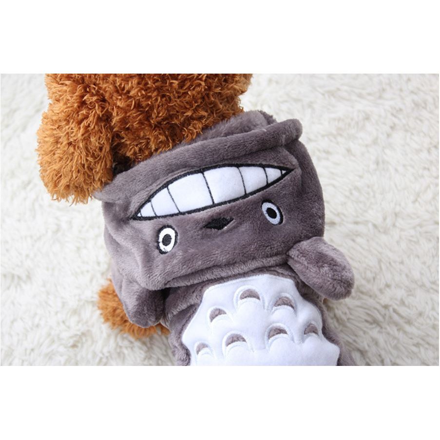 Áo chó mèo thú cưng màu xám hình totoro chất vải bông mịn cực đáng yêu cho pet từ 0,5kg đến 10kg