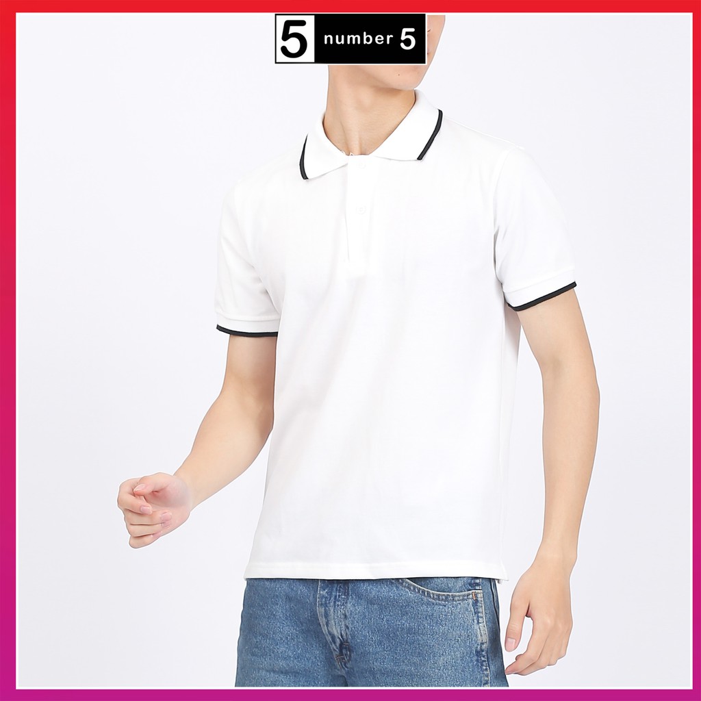 Áo Thun Polo Nam Cổ Bẻ Họa Tiết Trơn Number5 Chất Cotton Thoáng Mát [ APF ]