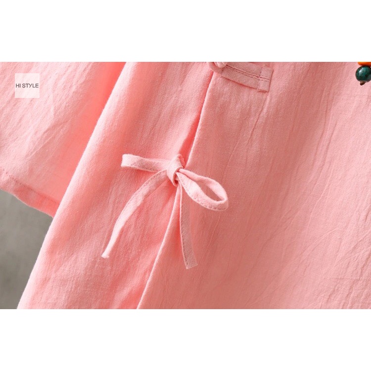 Áo sơ mi Hán Phục Cách Tân lỡ tay form dáng rộng 100% Cotton linen Thời Trang sơ mi freesize