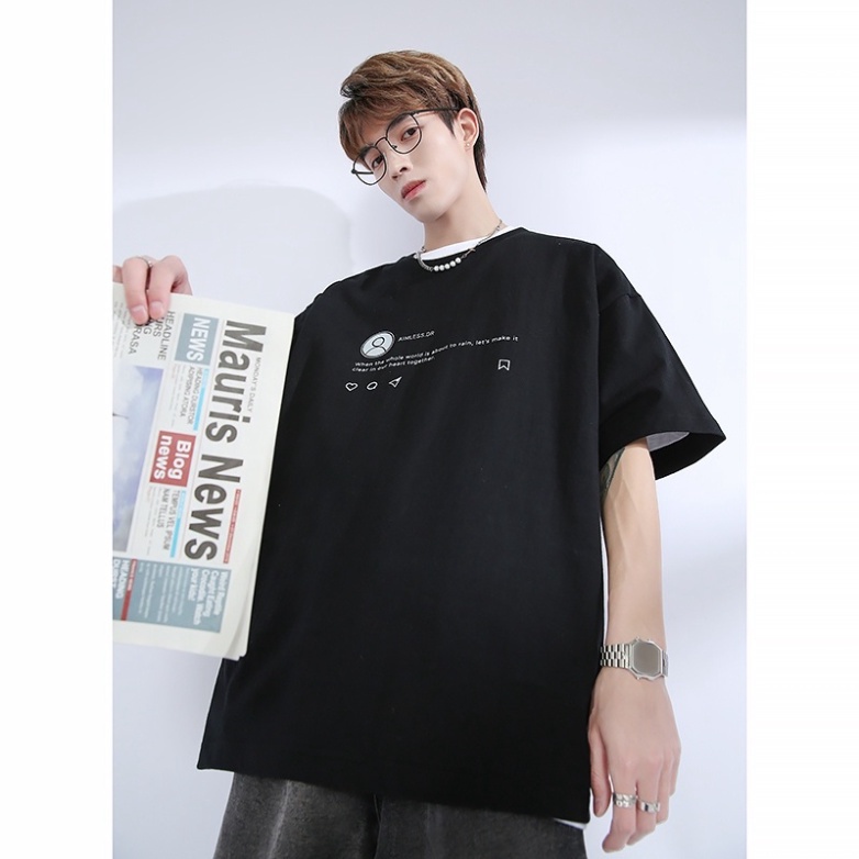 [Tặng kèm quà] Áo Phông Form Rộng Sadboiz Áo Thun Unisex Nam Nữ Form Rộng Tay Lỡ 3158 Oversize Basic Trắng Đen