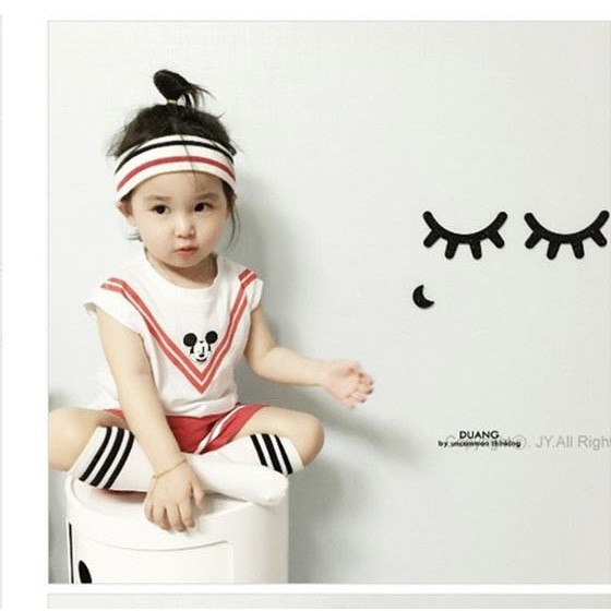 Bộ ba lỗ chuột Mouse phối sọc cho bé 8-18kg QATE577