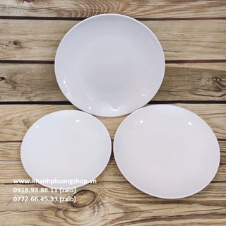 Dĩa tròn ảo sứ Minh Long - dĩa tròn ảo sứ trắng minh long