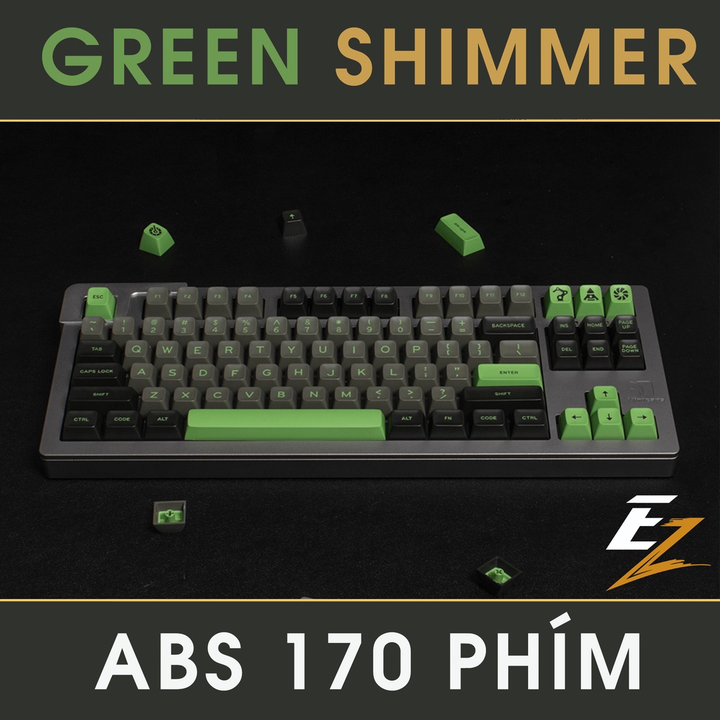 Keycap Cho Bàn Phím Cơ Aifei Green Shimmer SA Profile ABS 170 Phím | EZPC