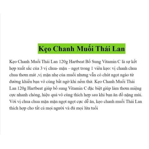 Kẹo Chanh Muối Thái Lan lẻ 1 viên