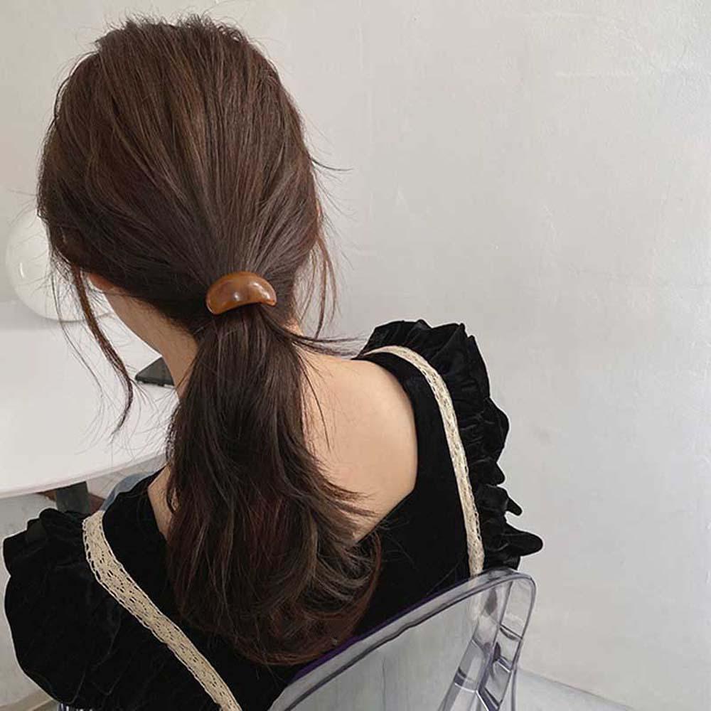 Dây Cột Tóc Đuôi Ngựa Hình Tròn Phong Cách Hàn Quốc Thanh Lịch Cho Nữ