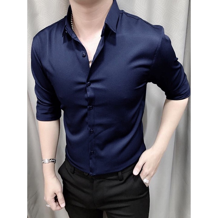 (TRỢ GIÁ KHỦNG) Áo Sơ Mi Trơn Body Nam Hàn quốc SM0005 | BigBuy360 - bigbuy360.vn